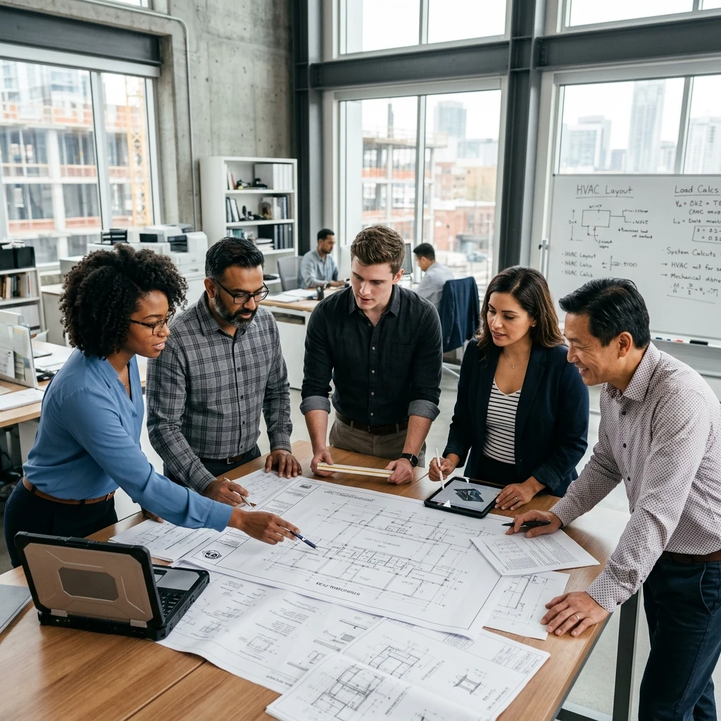 Diverse engineering team collaborating